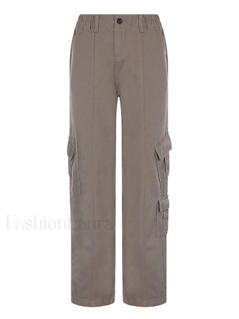 Washed Pocket Solid Cargo Pants Pants