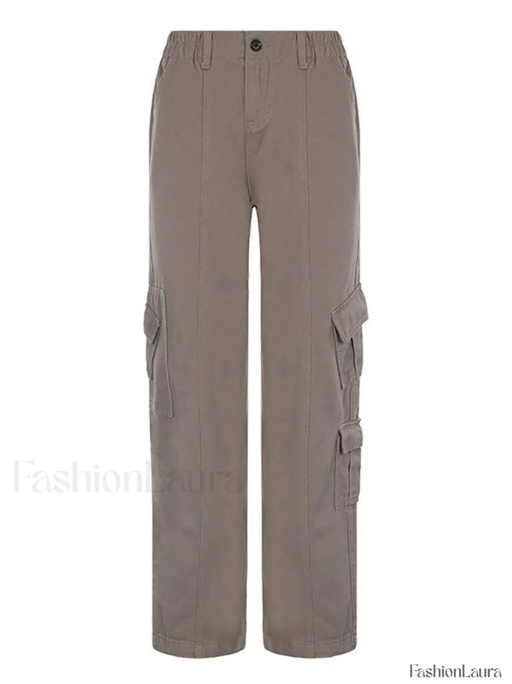 Washed Pocket Solid Cargo Pants Pants