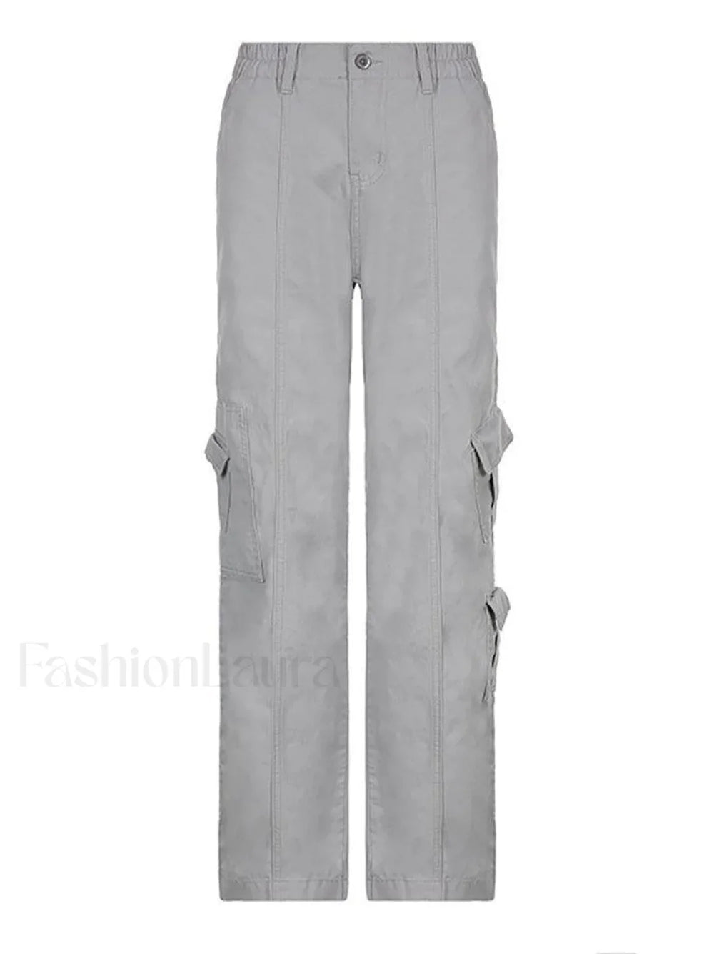 Washed Pocket Solid Cargo Pants Pants