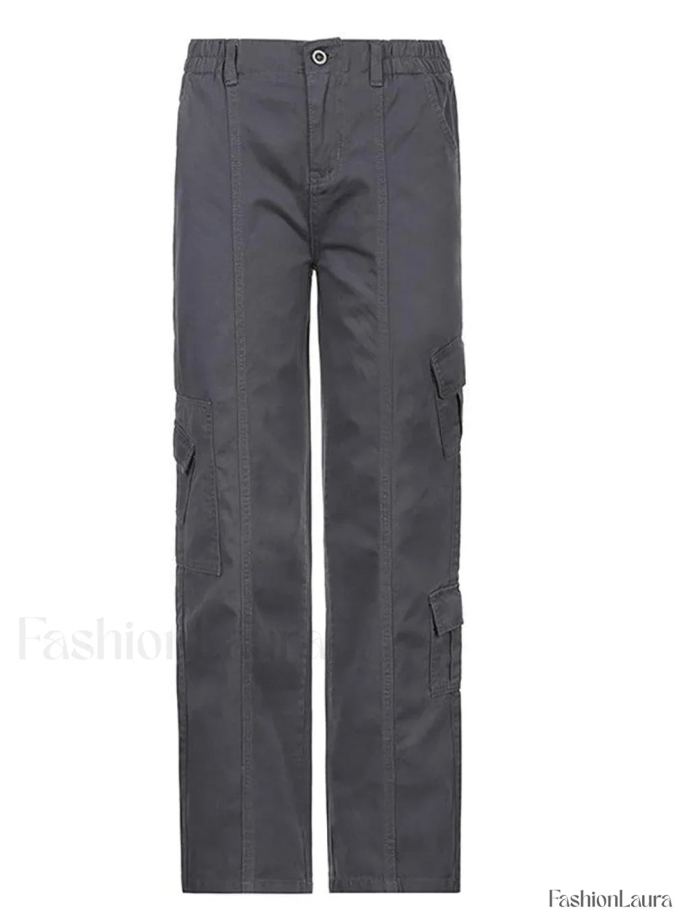 Washed Pocket Solid Cargo Pants Pants