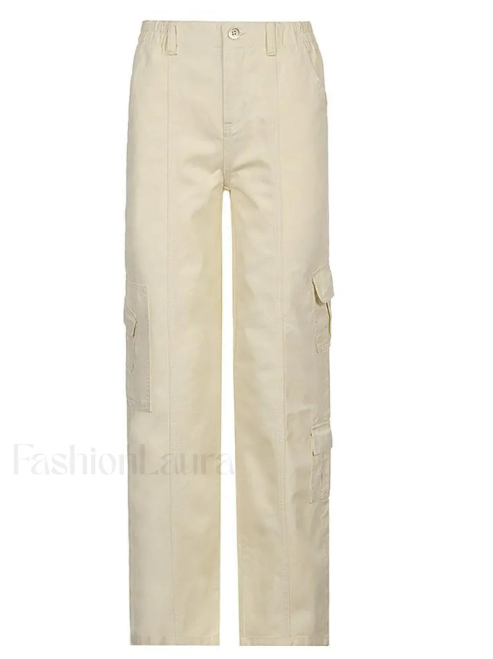 Washed Pocket Solid Cargo Pants Pants
