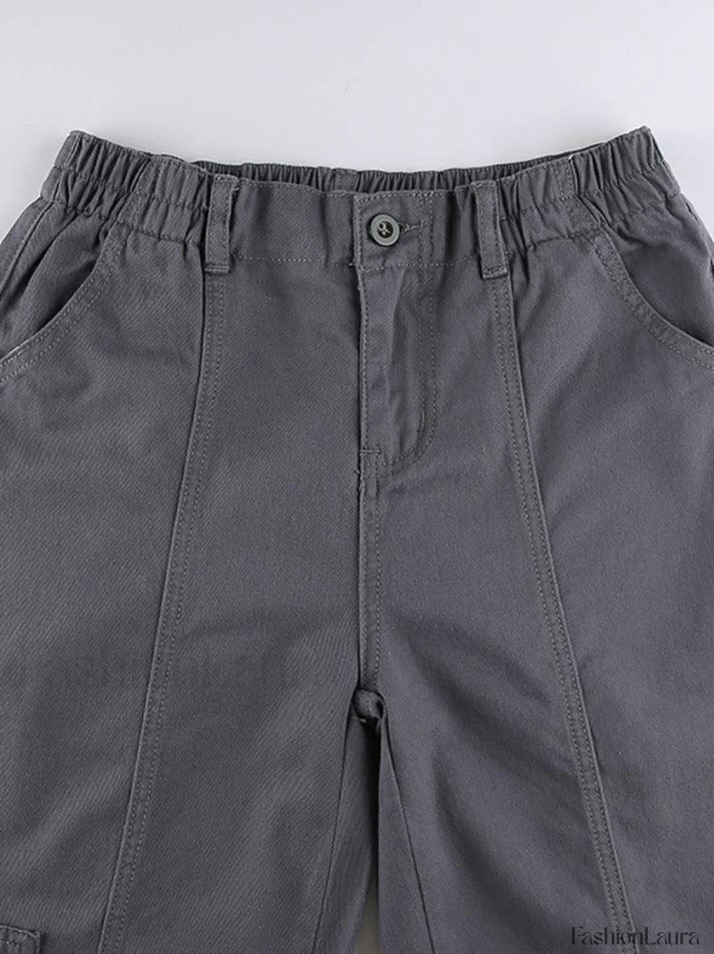 Washed Pocket Solid Cargo Pants Pants