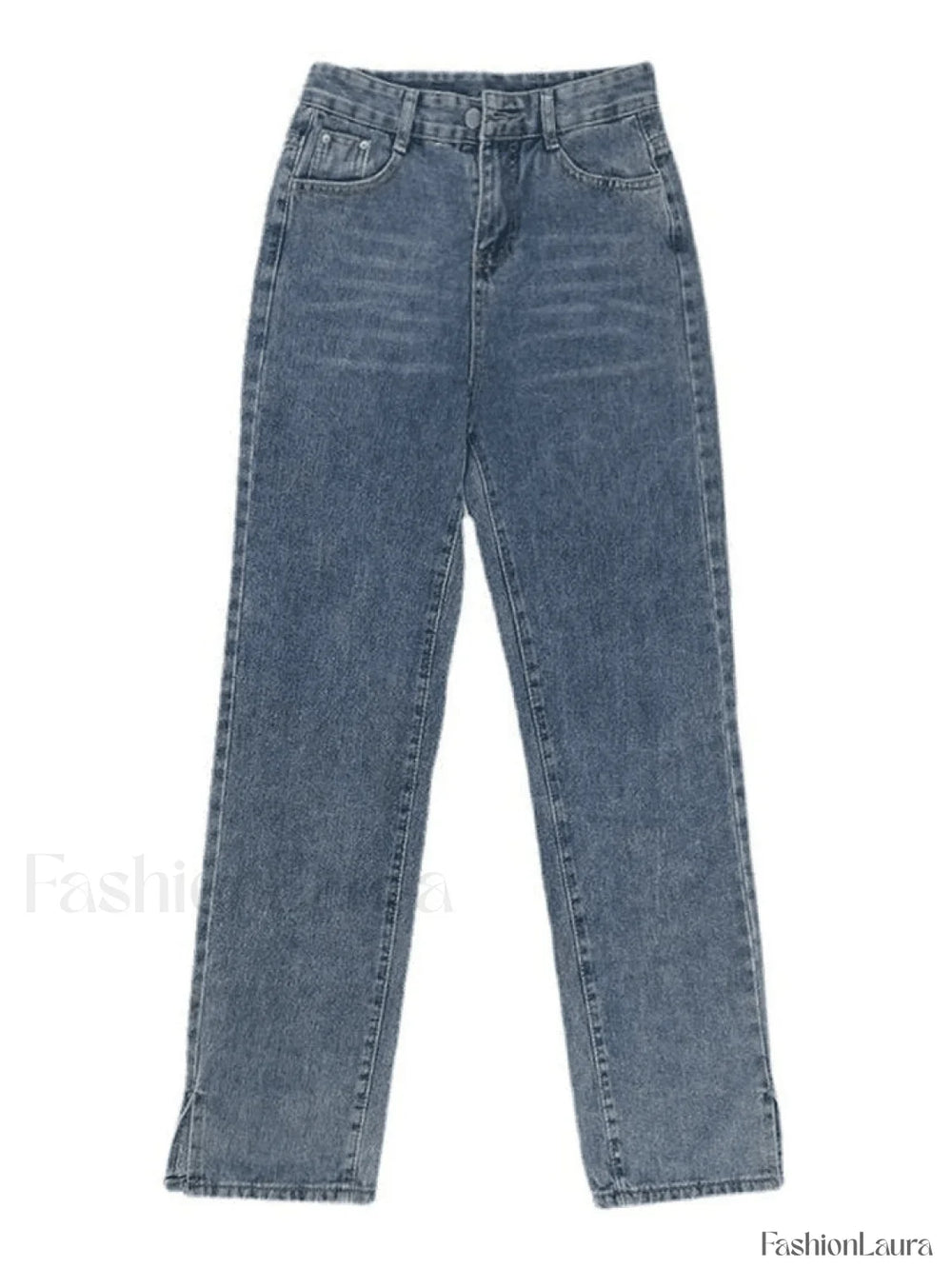Washed Split Boyfriend Jeans Jeans