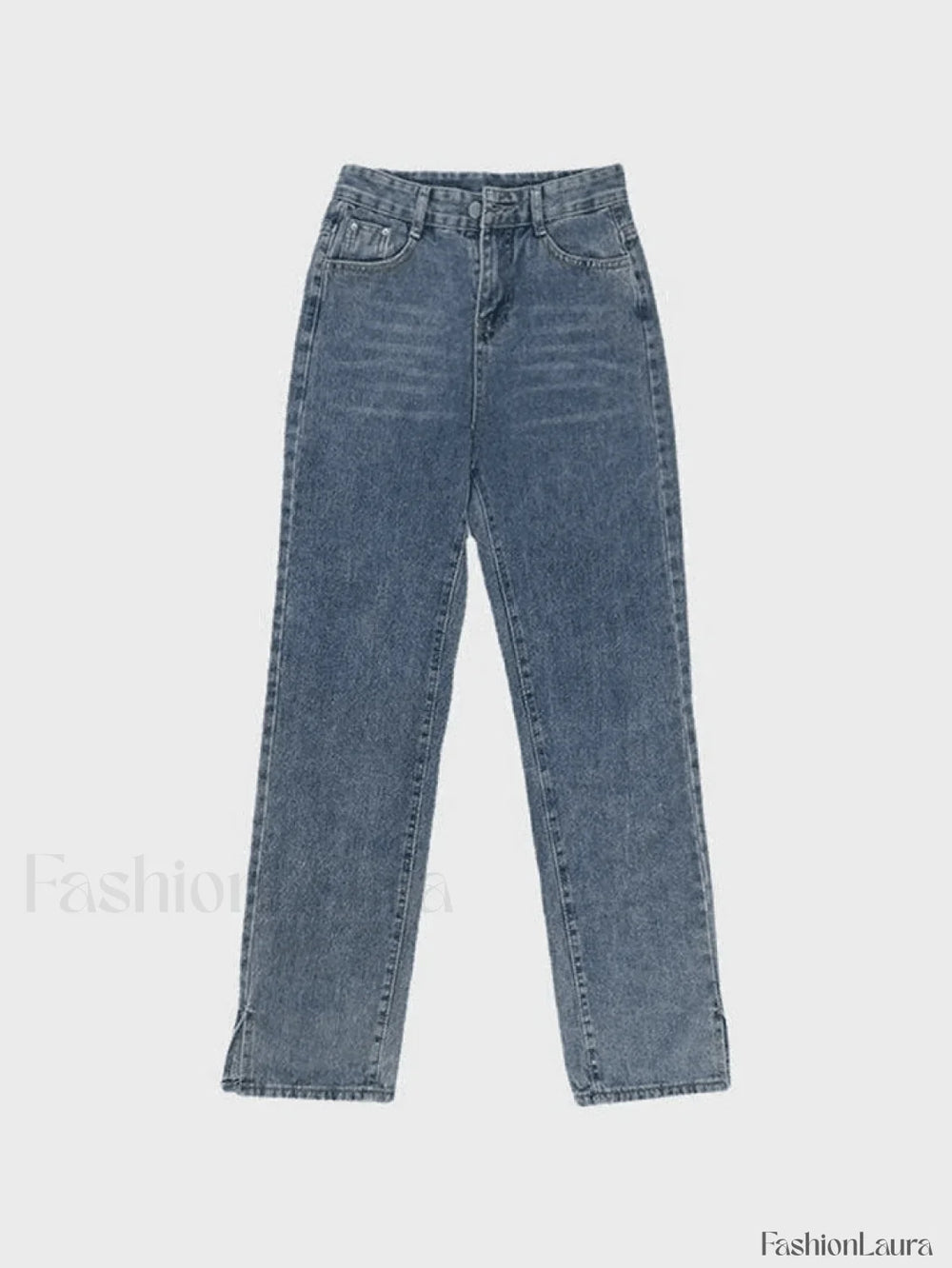 Washed Split Boyfriend Jeans Jeans