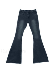 Washed Stretch Low Waist Flare Jeans Flare Jeans
