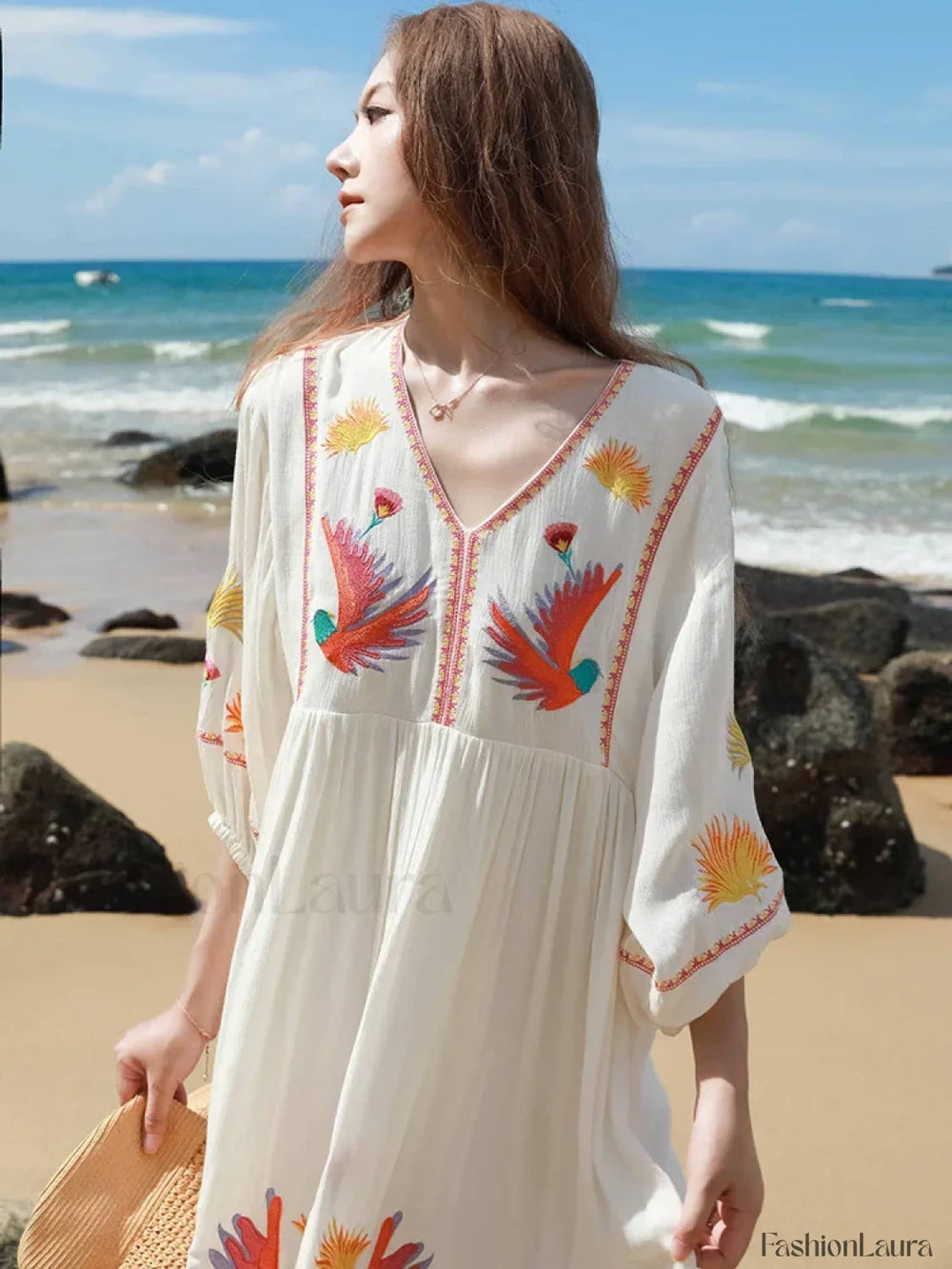 White Tiered Boho Dress white / S