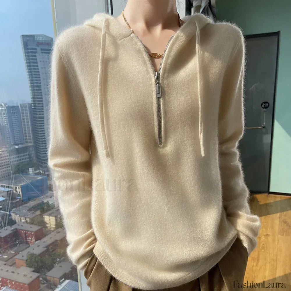 Women Merino Wool Pullover Autumn Long Sleeve Cashmere Knitted Hoodie Clothes Sweater Sweaters L