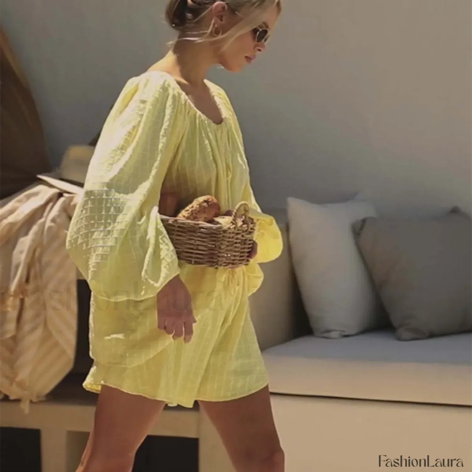 Women Plaid Tie up T shirt Elastic Waist Shorts Two Piece Set