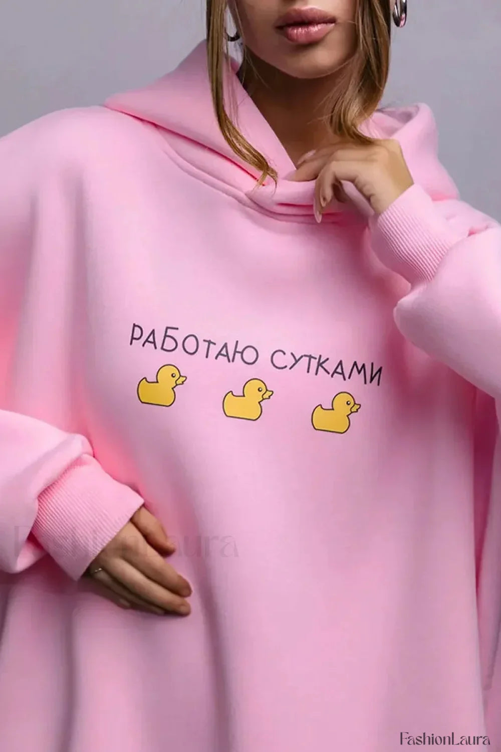Women’s Casual Loose Fit Duck Print Hoodie