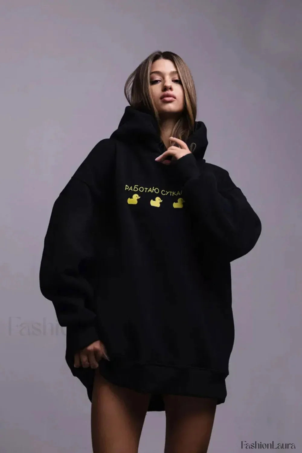 Women’s Casual Loose Fit Duck Print Hoodie