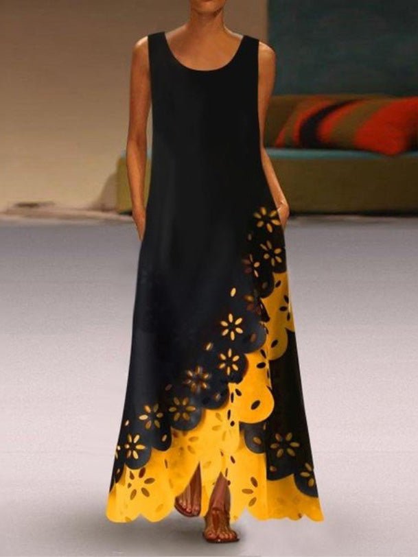 Sleeveless Burnt Hole Irregular Dress Ins Street