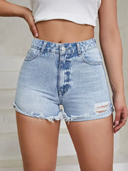 Women’s Ripped Distressed Skinny Denim Shorts