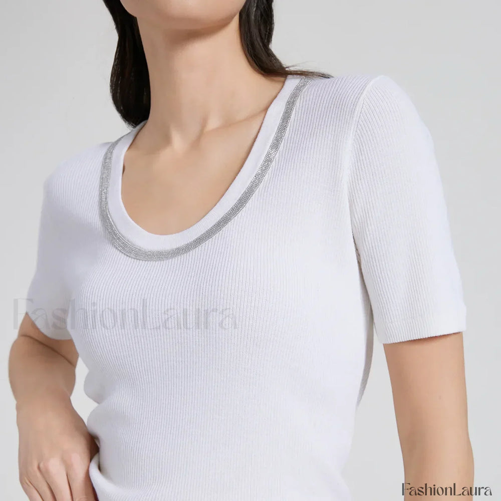 Wool Silk Vest Summer Casual T Shirt