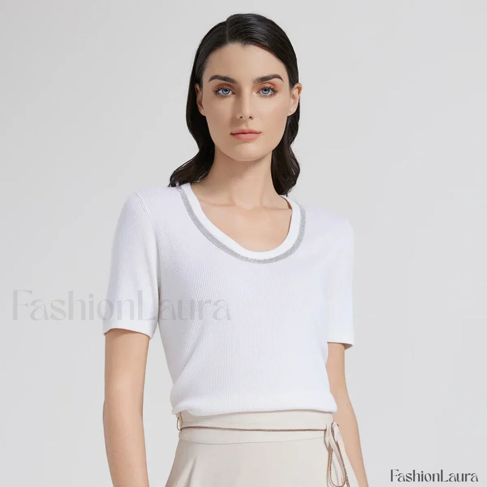 Wool Silk Vest Summer Casual T Shirt