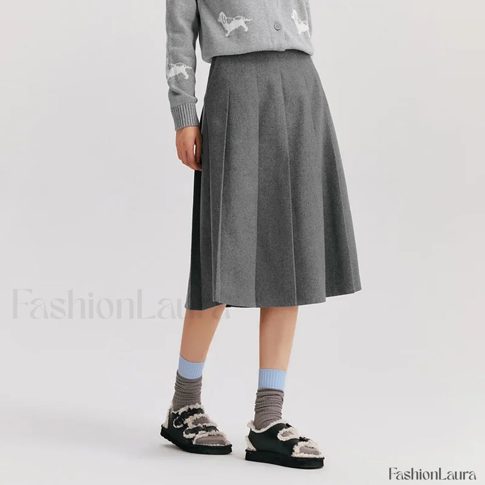 Woolen A line Versatile Skirt