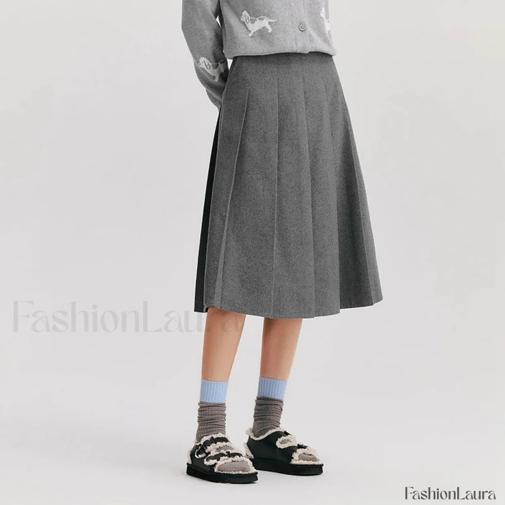 Woolen A line Versatile Skirt