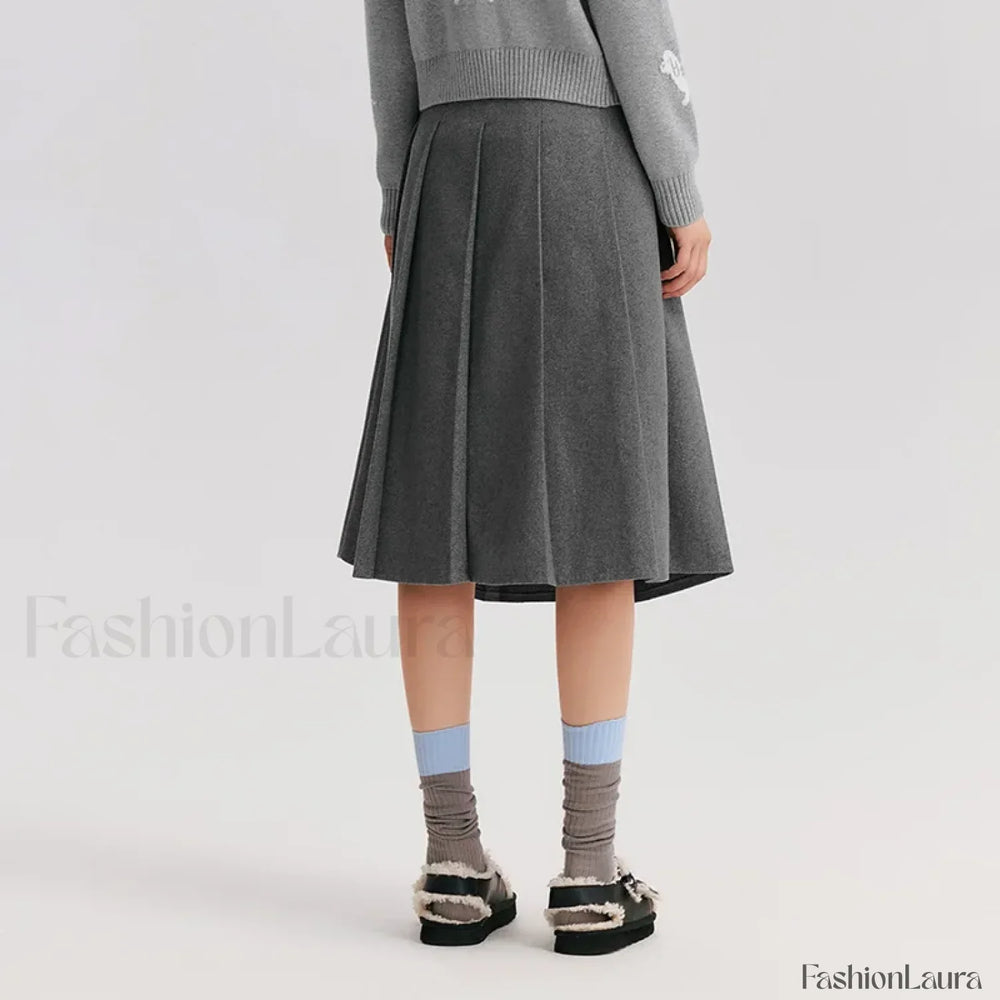 Woolen A line Versatile Skirt