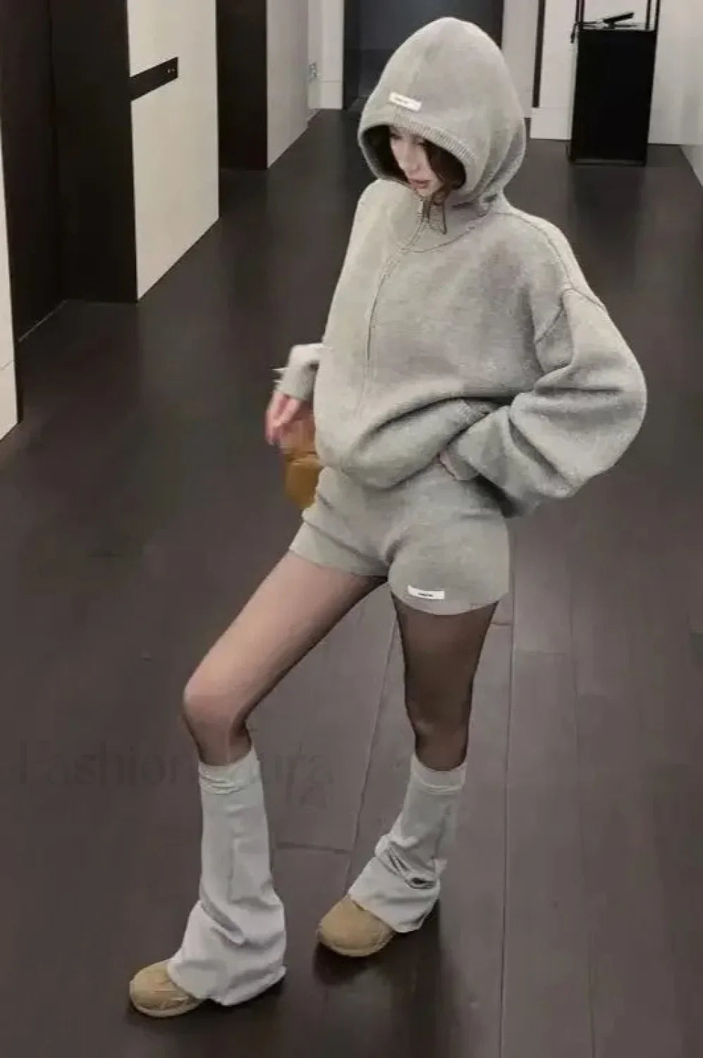 Y2K American Grey Zipper Hoodie