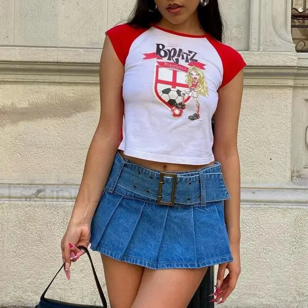 Y2K Bratz Cartoon Print Baby Tee