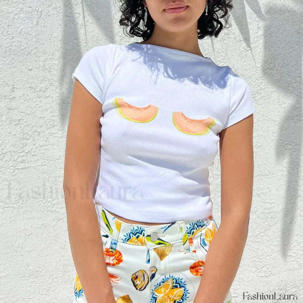 Y2K Harajuku Short Sleeve E Girl Crop T Shirt