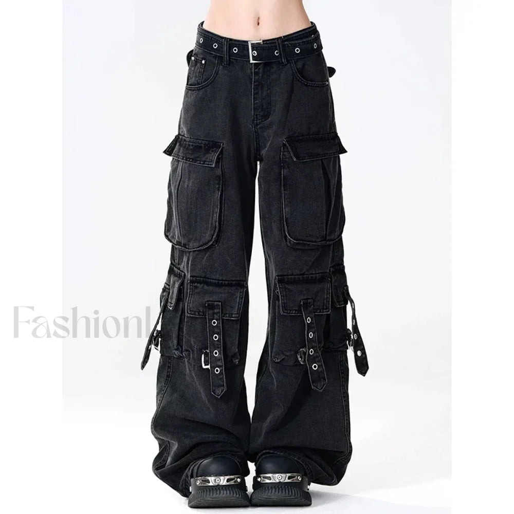 Y2K Japanese Cargo Pants for Halloween Gatherings