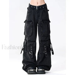 Y2K Japanese Cargo Pants for Halloween Gatherings