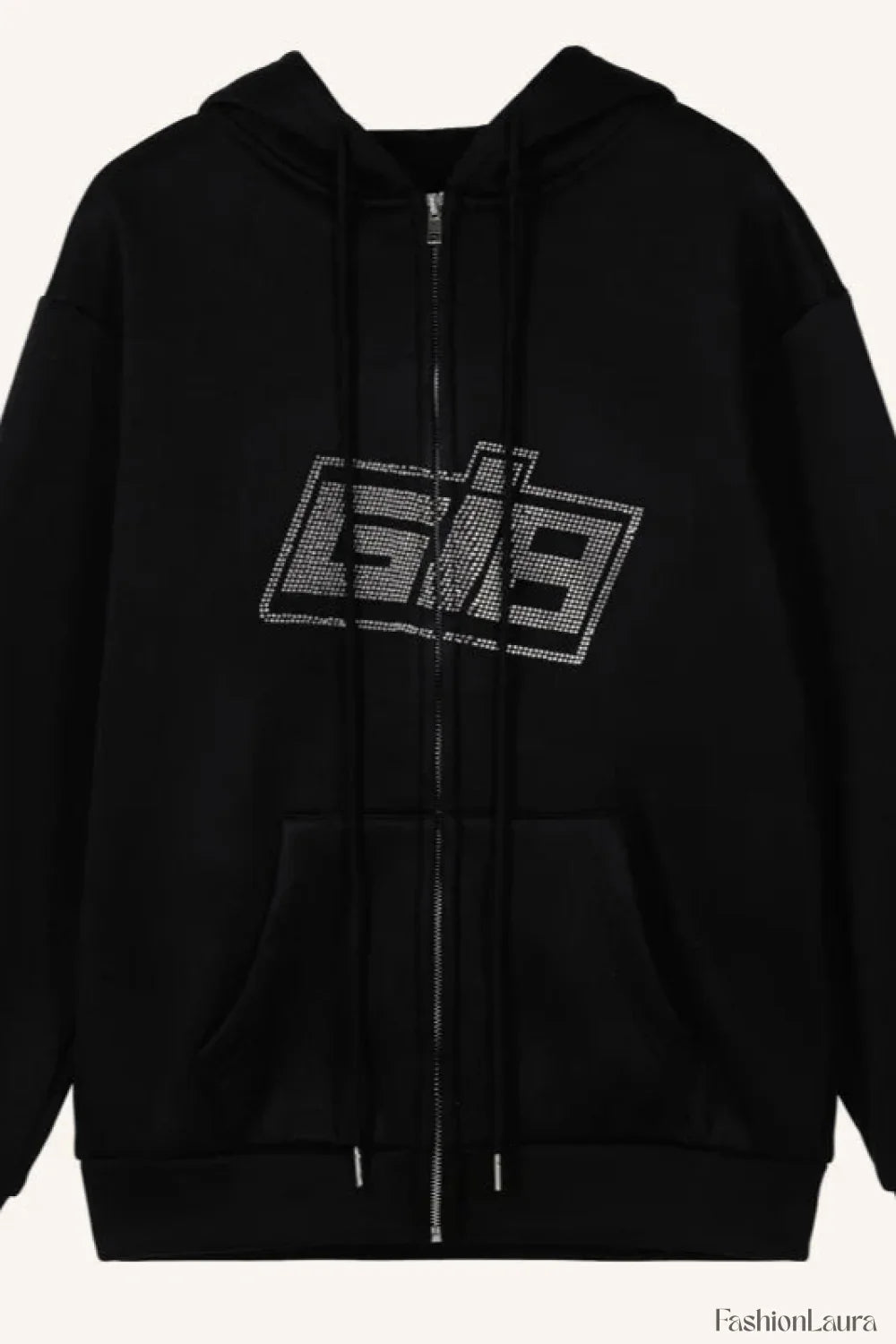 Y2K Rhinestone Zip Up Hoodie