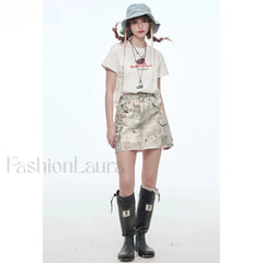 Y2K Ripped Pocket A Line Skirt