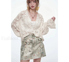 Y2K Ripped Pockets Mini Skirt