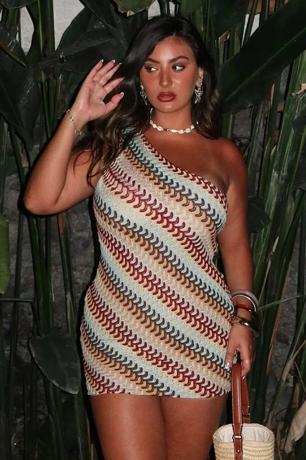 Yarn Dyed Stretch Bodycon Mini Dress