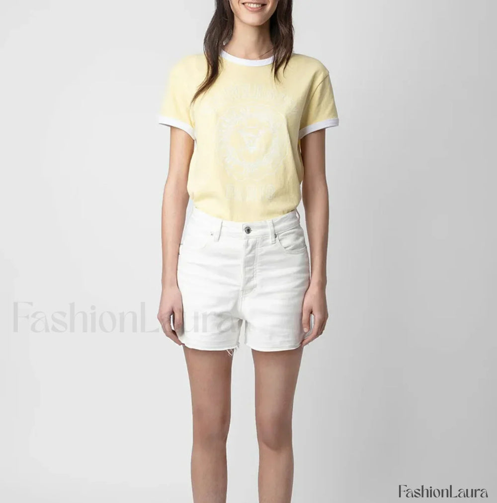 Yellow Contrast Color T Shirt