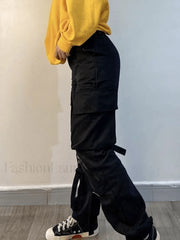 Zipper Strap Detail Cargo Pants Pants